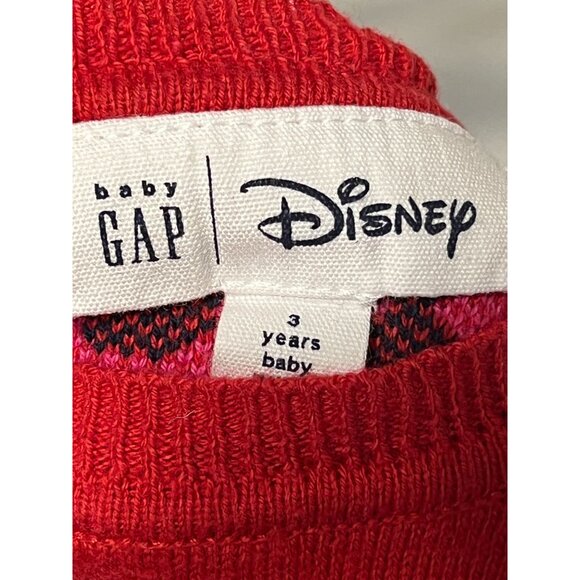 Baby GAP Disney Sweater Minnie Mouse Red Girls Size 3 - Picture 3 of 4